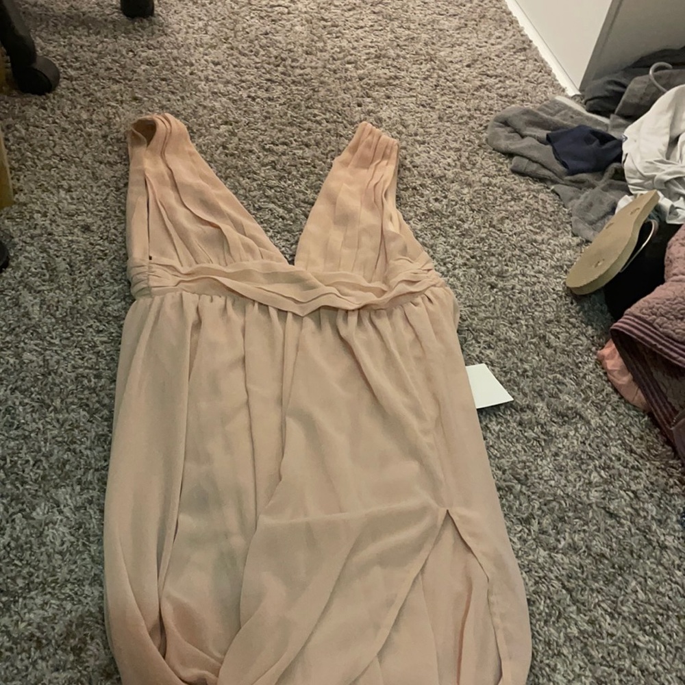 Long blush colored dress